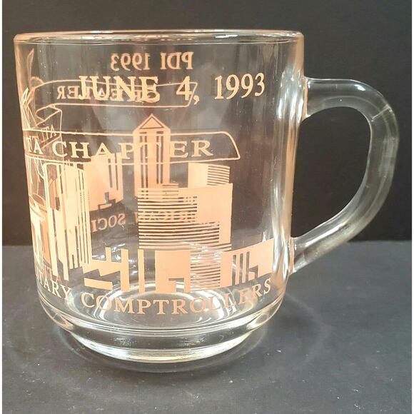 Luminarc Glass Mug 3.5" June 4 1993 Greater Atlanta Chapter PDI - Picture 2 of 12